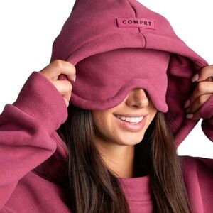 NWT COMFRT Airplane Mode Berry Do Not Disturb Travel Hoodie Size Extra Small